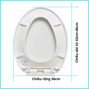 Nắp bồn cầu rơi êm tự động nhựa trắng. Phù hợp loại bồn cầu hai khối như inax (117108333306 mẫu cũ)