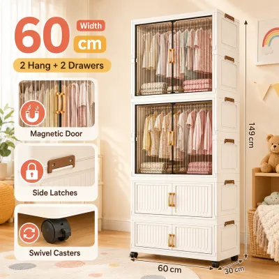 JOVNO Storage Cabinet Drawer Flip Top Storage Box Plastic Wardrobe For Baby Toy Clothes Home Organizer