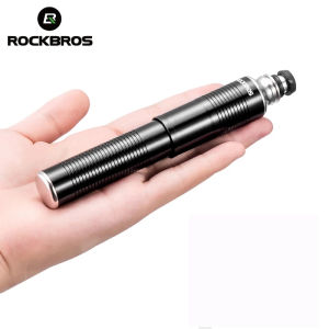ROCKBROS Bike Bicycle Pump Mini Portable 110 PSI Pressure Aluminum Alloy For MTB Air Pump Cycling Tire Inflator Bike Accessories