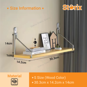 Storix Modern Wooden Wall Hanging Shelf Floating Shelving Home Decorative Wall Mounted Rack Book Organizer
