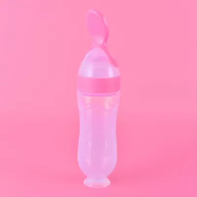 Murah Banget - Botol Sendok Makan Bayi / Botol Dot Silikon Bayi / Silicone Baby Spoon Dispenser / Botol Sendok Bayi Anti Tumpah