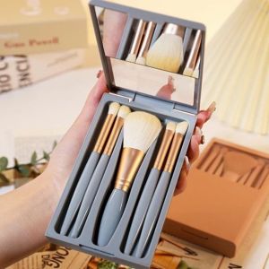 Kuas Make Up 5PCS Plus Cermin Set Portable Kuas-KS047