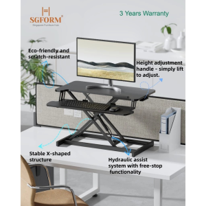 SGFORM Desktop Standing Desk Lifting Desk Riser Adjustable Monitor Stand Workstation