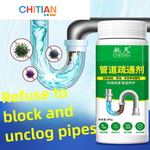 CHITIAN Eco-Friendly Drain Cleaner Clog Remover Non-Toxic & Safe for Kids/Pets - Prevent Blockage Remove Odor | Suitable for Kitchen and Bathroom Pipes | Clogging Buster