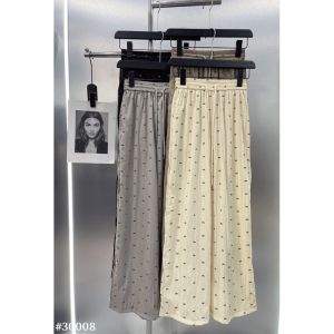 Quần suông lụa gió ống rộng dáng dài nữ cạp chun co giãn họa tiết nơ siêu xinh tôn dáng chất lụa gió nhẹ mát thời trang