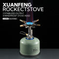 CAMPINGMOON XD-2F Mini High-Power Rocket Stove 92g Ultralight Portable Camping Hiking Outdoor Cooking Heavy Duty Butane Gas Fuel Burner 3.3kw Firepower Built-in Igniter Screw Type with Storage Bag Camping Moon. 