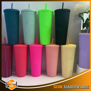 SUN HARDWARE Leak Proof Studded Cup Double Wall Acrylic Tumbler with Reusable Straw