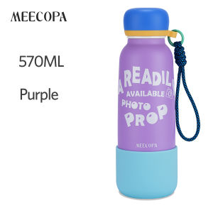 MEECOPA 570ML Thermos Water Bottle Stainless Steel Thermal Tumbler Flask BPA Free Leakproof With Straw Gift Cup Cover