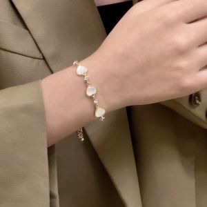 Korean Style Cat Eye Love Adjustable Bangles Bangle Bracelet Charm Ins Style Jewlery Gelang Tangan 韩国气质猫眼爱心手链手镯时尚配饰闺蜜礼物