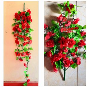 BUNGA MAWAR  RAMBAT BUNGA JUNTAI BUNGA ARTIFICIAL BUNGA  PLASTIK  ARTIFICIAL FLOWER BUNGA MAWAR  PALSU  BUNGA DEKORASI BUNGA HIAS