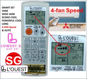 Replacement for Mitsubishi Aircon Remote Control  MS-E13VC MS-E10VC