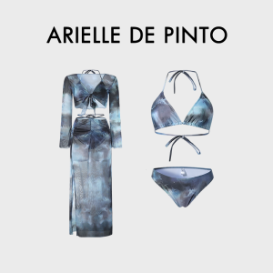 ชุดว่ายน้ำผู้หญิง 4 ชิ้น บิกินี ทูพีซ พร้อมเสื้อคลุมแขนยาว  2470