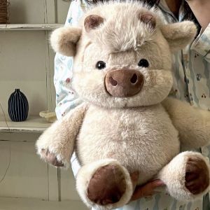 45/60CM Cute West Highland Calf Doll Running Little Cow Plush Toy Cartoon Soft Stuffed Animal Companion Toy Appease Kid Doll