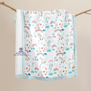 C0012 ผ้าห่ม ผ้าสาลู 6 ชั้น สำหรับเด็ก ขนาด110*110cm.