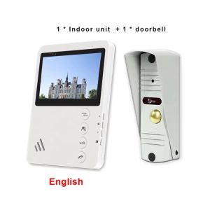 Anjielosmart [4-wire] Wired Home Video Door Phone Doorbell Intercom System Apartment Handsfree Waterproof Doorbell Indoor Monitor One Key Unlock DND