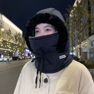 NVIEN1 เชือกหูรูด หมวกปั่นจักรยานฤดูหนาว3-in-1 มัลติฟังก์ชั่ ตุ๊กตาผ้าพลัฌ หมวกสวมหัวอบอุ่น แฟชั่นสำหรับผู้หญิง มาสก์ หมวกกันลมสำหรับขี่จักรยาน สำหรับผู้ชาย