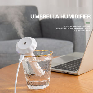 (BISA COD) Taffware Ultrasonic Air Humidifier Portable Celup 300ml - UMBRELLA HUMIDIFIER [Putih]