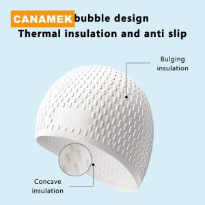 【CANAMEK】 Silicone Water Drop Swimming Cap Adult Enlarged Bubble Swimming Cap Super Elastic Waterproof Ear Protection