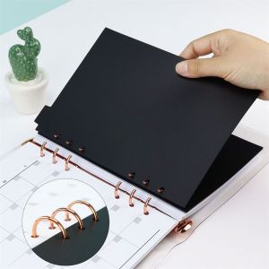 HUANG Cute 6 Holes Black Inner Paper A5 A6 A7 Page Dividers Notebook Paper Divider Loose-leaf Divider Binder Index Separator Index Divider