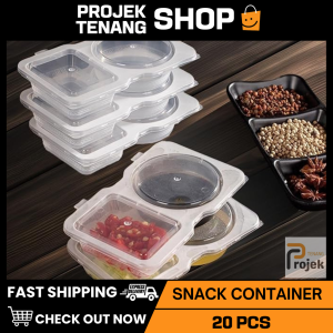 【20Pcs】Reusable Snack Container Double Compartment Leak Proof Condiment Container for Travel