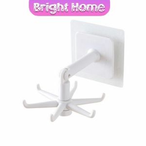 ตะขอติดเพดาน ที่แขวนติดผนัง 6 แฉก ขอเกี่ยวหมุนได้ ติดผนัง 360 ° Hexagonal self-adhesive hook