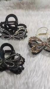 Water Pearl Bow Hair Clip High-end Hair Accessory New Womens ided Shark Clip for the Back of the Head