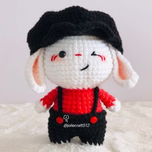 Móc khóa bé thỏ nháy mắt - móc khóa len - thỏ len handmade - có sẵn hàng