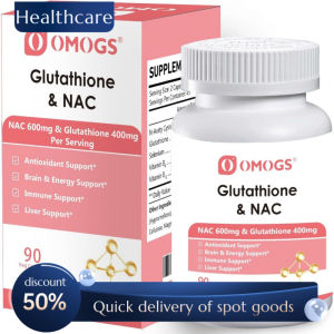 OMOGS Glutathione & NAC Supplement Liver Health Cellular Antioxidant Energy Production & Immune