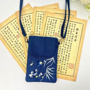 Yijia 2026 New Zipper Phone Bag Double-Layer Anti-Loss Crossbody Bag Chinese Style Embroidered Small Bag in Macaron Colors
