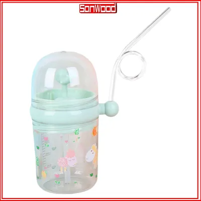 Safe Drinking Straw Cup Water Cup with Spray Feature Whale Drinking Cup with Straw – Leak-proof Reusable Kids Sippy Cup 260ml Whale Fountain Tumbler for Party School Beach – Durable Easy