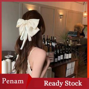 [PAM] 1 cái kẹp tóc nơ lớn mùa hè kẹp tóc dài Streamer vịt hóa đơn kẹp tóc satin nơ lớn màu trắng Phụ kiện tóc thanh lịch và ngọt ngào