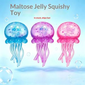 VINTLOOK Decompression Jellyfish Squeezing Toy Toy Soft Rubber Material with Glitter Powder