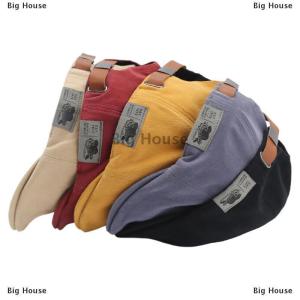 [COD] Big House หมวกบีนนี่แฟชั่นผ้าลินินแนววินเทจสำหรับผู้ชายมาใหม่2025หมวกเบเร่ต์สีเข้มแนวฮิปฮอปหมวกสตรีหมวกบีนนี่สไตล์ฝูงชนหมวกเบเร่ต์กันแดด