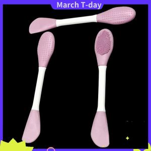 March Double Head Silicone Mask Brush Massage Clean Face Wash Brush Facial Mud Film Apply Homemade Soft Film Tool Special Brush