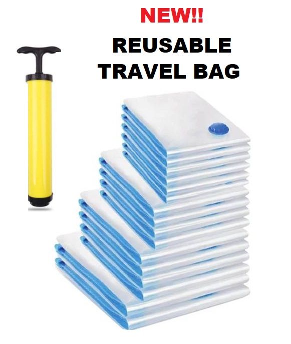 New! Premium Useful Travel Storage Resealable Vacuum Bags Bag