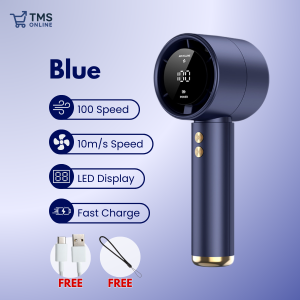 TMS Mini Turbo Fan 100-Speed Kipas Tangan Portable LED Display USB Type-C Rechargeable - N68
