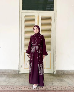 Alexa Dress Outfit Kondangan Wanita Gamis Inner Outer Brukat Terpisah Bahan Cerutty Model Terbaru 2025