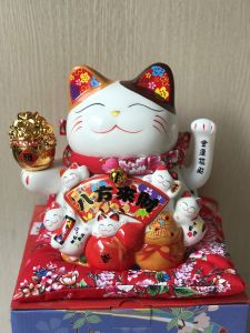 Mèo thần tài vẫy tay Đại phú đại quý cao 22cm mèo thần tài kinh doanh quà tặng khai trương tân gia ý nghĩa mèo chạy bằng điện