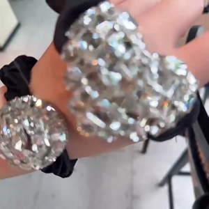 Dây Buộc Tóc lung linh Rhinestone toàn bộ dây buộc tóc tim Blingbling scrunchies công chúa tại lớn tuyệt đẹp quan hệ