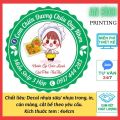 Tem nhãn, sticker, logo... chất liệu: decal nhựa chống nước KT 4cm, thiết kế, cắt, bế theo yêu cầu, nhanh - rẻ - đẹp – Xuong in An Binh. 