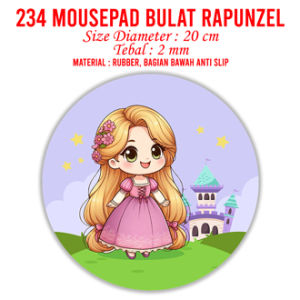 Mousepad Bulat Karakter Seri Princess  Alas Mouse / Tatakan Mouse Souvenir Gift