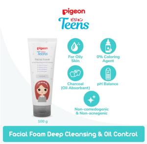 PIGEON TEENS FACIAL FOAM DEEP CLEANSING & OIL CONTROL 100ML - Kulit Berminyak | Sabun Cuci Muka Remaja