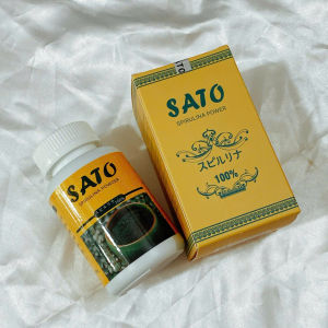 Tảo Sato Nhật Bản Tảo xoắn SATO cấy nano trắng da phi kim chính hãng dạng bột siêu tiết kiệm