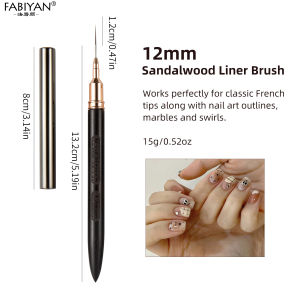 6/9/12/15/18mm Nail Painting Brush Black Sandalwood Nail Art Liner Brush Pen Extremely Fine Line Nail Drawing Pen