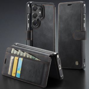 for Samsung Galaxy S26 UltraS26+S25 UltraS25+S25 EdgeS24 UltraS24+ Wallet Case Compatible with Magsafe PU Leather Flip RFID Blocking Card Holder Shockproof Magnetic Women Men Wallet Phone Case Cover Black