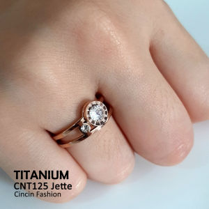 Cincin Ori Titanium Wanita Jette Elegan Mewah Elegan Perhiasan AFashion Import Premium Awet Anti Alergi Bisa dipakai sehari-hari cnt125