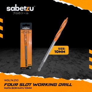 SABETZU Mata Bor Kayu 10mm 12mm 16mm 18mm 20mm 22mm 25mm Auger Bit Three Point Four Slot Wood Working Drill Hex Handle 1/4" As Hexagon 6.35mm - Mata Bor Kayu Plastik Plywood MDF Triplek Multiplek Paralon PVC Kerajinan Kayu Pertukangan Auger Drill Bit