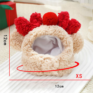 SKISOPGO Puppy Santa Hat Cute Christmas Kitty Head Costume Santa Claus Design Headdress for Small Dog Cat