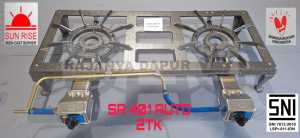 Kompor gas bodi cor sunrise sun rise tipe 401 auto 2 tungku mata SNI - kompor sunrise - 401 auto 2 mata - 401 a 2 tk - kompor cor 2 tungku - kompor jumbo sunrise 401 auto 2tk - SR 401 AUTO 2 TUNGKU - kompor 2 tungku api seribu