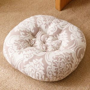 Thickened round fabric cushion Japanese tatami mat Yoga floor cushion/Cotton and linen futon cushion 加厚圆形布垫日式榻榻米垫瑜伽地垫/棉麻蒲团垫  圆形坐垫